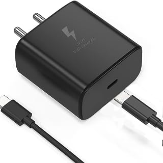 45W Sam Fast Charger Type C PD GaN Travel 45 Watt Adapter with 5A C Type Cable for Samsung Galaxy S25 Ultra/S25/S24 Ultra/ Price In India