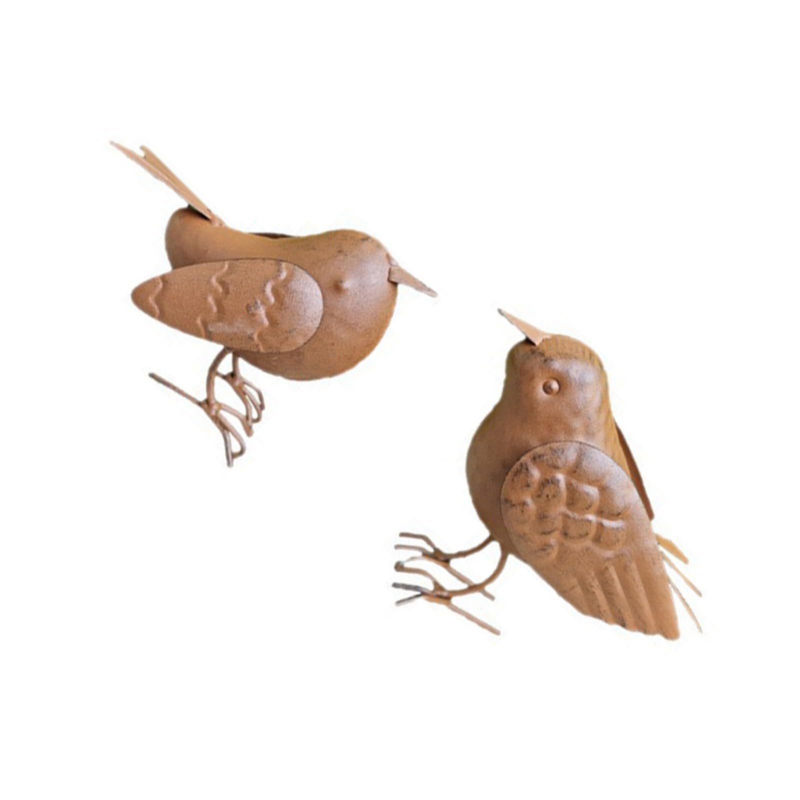 Yhplxyuus 2Pcs Iron Bird Figurine Desktop Ornament Decoration Decorative Statue Garden Ornament Decoration Iron Bird Sculpture
