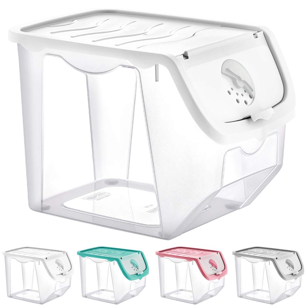 ORION GROUP Vegetable Storage Container, Storage Potatoes, Fruit, Onions, Potatoes, Potato Pot, Onion Pot, Kitchen Organiser, Storage Boxes, 12 L (White-Transparent)