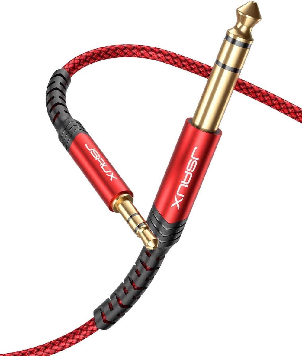 3.5mm to 6.35mm Aux Cable, 6.35mm 1/4" Male to 3.5mm 1/8" Male TRS Bidirectional Stereo Audio Cable Jack 4FT for Guitar, iPod, Laptop, Home Theater Devices, Speaker and Amplifiers-10FT