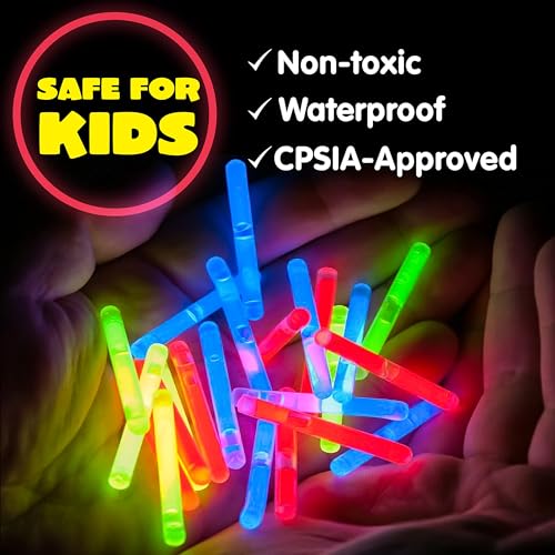 JOYIN 100 Mini Glow Sticks(1.7"), 8 Colors, Glow in The Dark for Easter Eggs Party Favors,Easter Basket Stuffer Party Pack, Weddings Classroom Decorations Prizes - Image 5