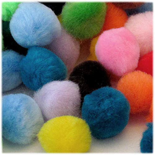The Crafts Outlet 100-Piece Multi Purpose Pom Poms, Acrylic, 51Mm/About 2.0-Inch, Round, Multi Mix #TOP23