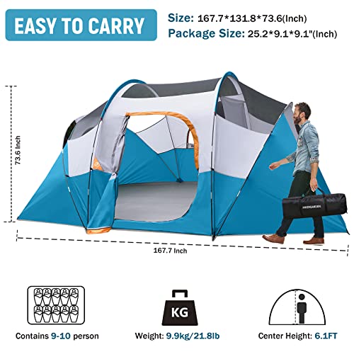 HIKERGARDEN 10-Person Family Tent