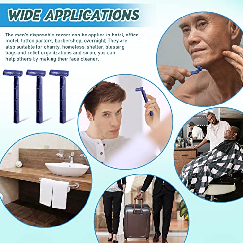 Twin Blade Razors For Men Stainless Steel Men Razors Disposable Plastic Men Shaving Razors Multipurpose Portable Shave Razor Manual Men's Disposable Razors For Bathing Hotel Travel (150 Pieces) #TOP5