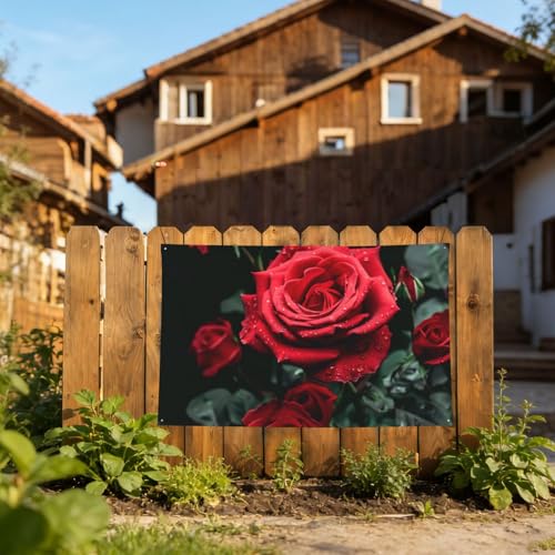 Bannière rose rouge 1,2x1,8m grand drapeau décoratif quatre saisons - 7