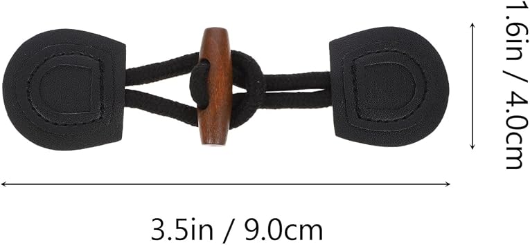 MAGICLULU 6 Pairs Vintage Leather Horn Coat Buttons Leather Sew-On Wooden Toggles Closure for Clothing Coat Jacket Sweater