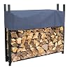 QUICK STAR Metalen brandhoutrek Antraciet 120 x 25 x 120 cm Tuin brandhoutopslag 0,5 m3 stapelhulp buiten met…