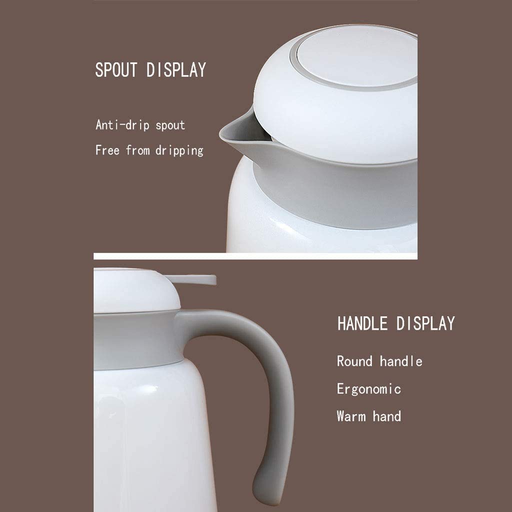 Thermokaraffe Thermokanne Haushalt 304 Edelstahl Vakuum Große Kapazität Kaffeeisolierte Wasserkocher Langlebige Thermoskanne (Color : C)