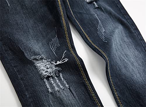 Jeans rasgados ajustados para hombre DGHM-JLMY miniatura 6