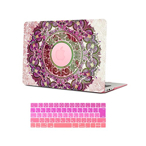 TwoL MacBook Pro 13インチ用 ハードケース 薄型 耐衝撃 保護 シェルカバー 2017 2016 2018 Pro Retina 13.3インチ 花柄