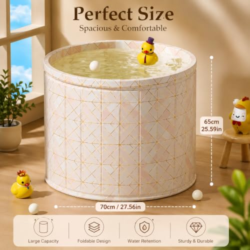 Image of YAGVIZ Bath tub for adult for bathroom Tub for Home SPA, Maintains Hot & Cold Temperature, Thickened Layer for Hot and ice bathtub,PVC Leakproof Bath Tub with Drain-pipe