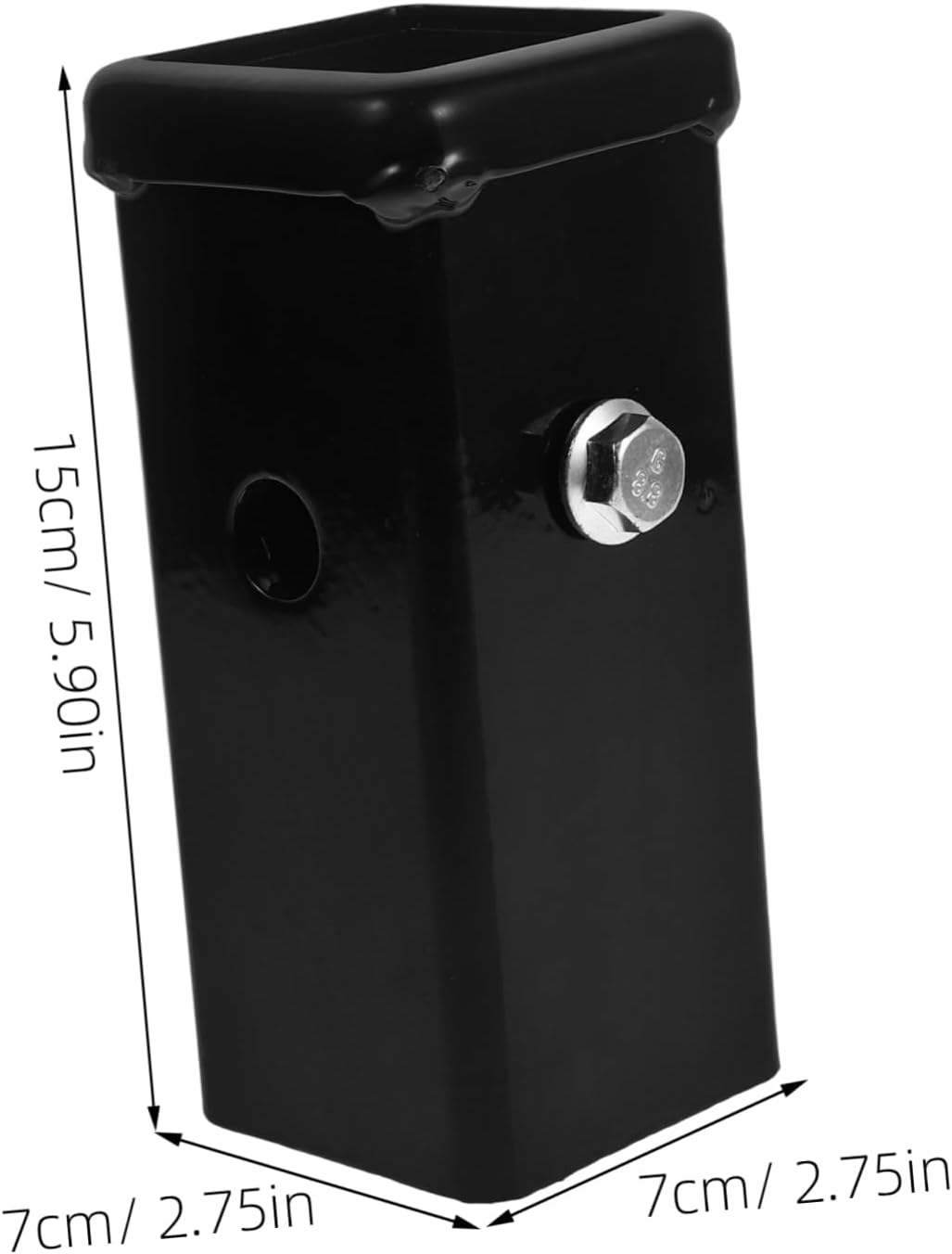 Weld Trailer Hitch Receiver Tube Durable Steel Construction with Black Paint Finish for Towing Extensions and Attachments Compatible with Various Vehicles