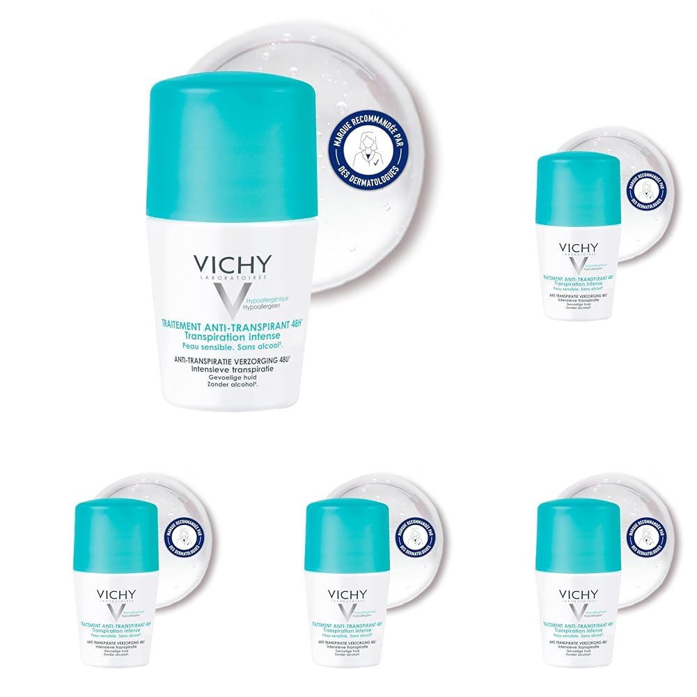 Vichy - Antitranspirant Deodorant 48h 50ml, Frisch (Packung mit 5)
