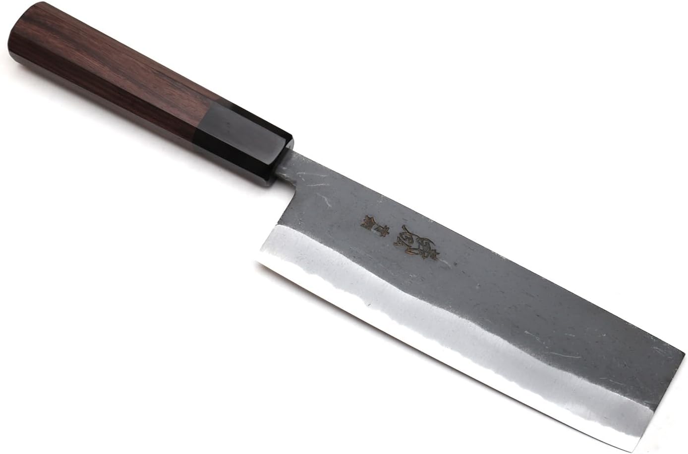 Yoshihiro Aoko Blue Steel Kurouchi Japanese Nakiri Vegetable Knife (Nakiri 6.5"(165mm) & No Saya)