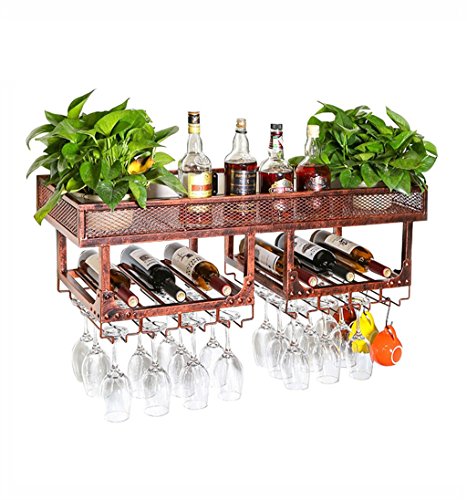 Soporte para botellas de vino LUNEZY vintage metálico de doble capa