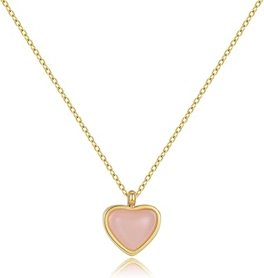 Joxevyia Carnelian Crystal Heart Necklace Raw Stone Healing Crystals Dainty Heart Gemstone Gold Pendant Necklace Anniversary Birthday Valentines Gift for Her