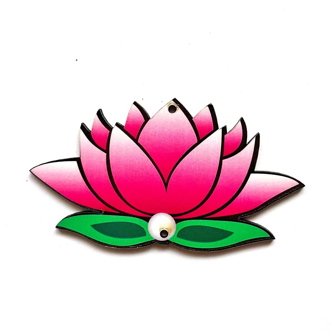 3X2.2 Inches Printed Pink Lotus MDF Cutout for Wall Decoration Hanging, Diwali, Dussehra, Wedding, Festival, Toran, Gift Packaging, DIY Art & Craft (12)-image-23