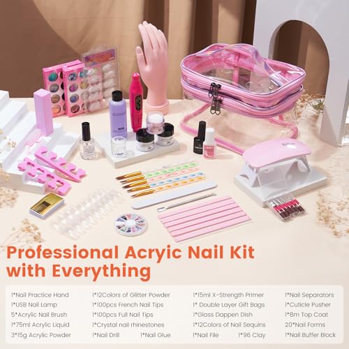Kit de uñas para principiantes con todo en bolsa rosa miniatura 5