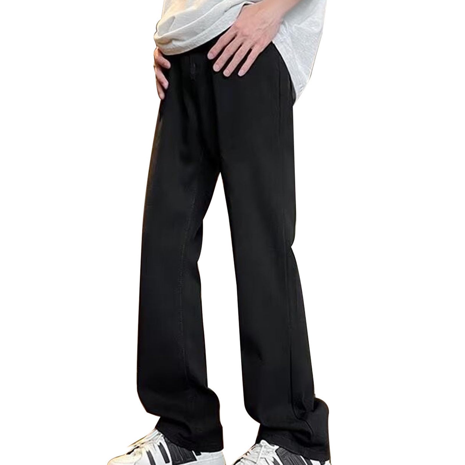 Bidobibo Mens Jeans Regular Fit Straight Leg Stretchy Jeans Bootcut Denim Pants High Waisted Elastic Waist Cargo Pants