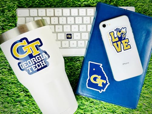 Image of Georgia Tech Stickers Decals Yellow Jacket Car Laptop Water Bottle 14 Pc