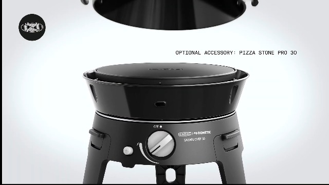 CADAC Safari Chef 30 LP - Lite 28-37mBar - Comprend un support de poêle, une grille de barbecue, une poêle - couvercle et un sac de transport pratique. - Noir - Barbecue