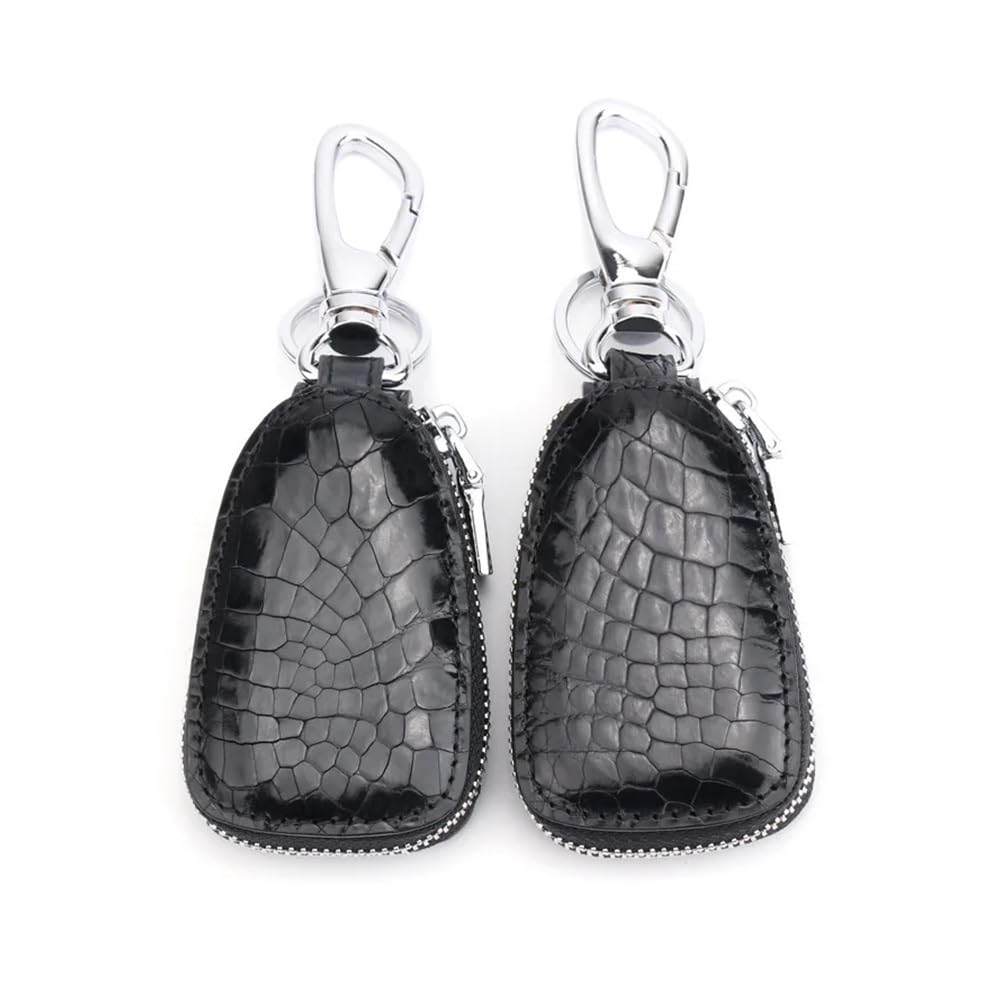Portefeuille multifonction en cuir véritable crocodile pour homme et femme avec fermeture éclair