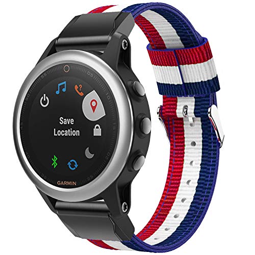 Fit for Garmin Fenix 6S Pro Watch Bands for Women Men, 20mm Quick Fit Nylon Replacement Band Bracelet Straps Wristbands Fit for Garmin Fenix 5S Plus, Fenix 6S Sapphire?D2 Delta S (White)