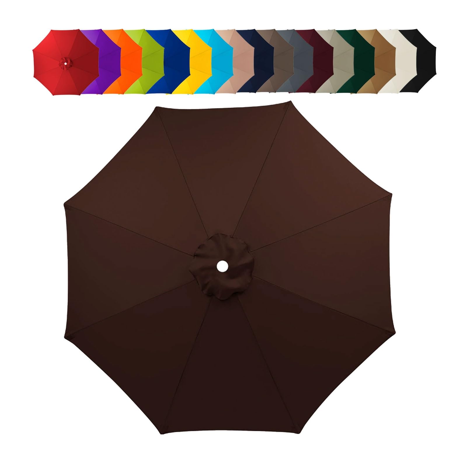 Replacement Parasol Canopy 2.0m/2.5m/2.7m /3.0m 6 Arms/8 Arms Parasol Replacement Canopy Garden Umbrella Replacement Canopy Cover Parasol Umbrella Replacement Cover Replacement Parasol Fabric Cover(Co