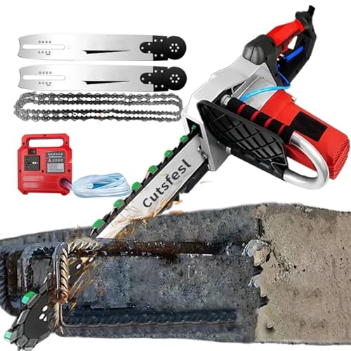 Elektrisch Betonkettensäge für Beton/Wandschneider mit Diamant-Doppelkette/intelligenter Wasserpumpe, 0–6000 U/min, Schnitttiefe 35 cm/48 cm, für Granit, Porzellan, Stein 6500W480