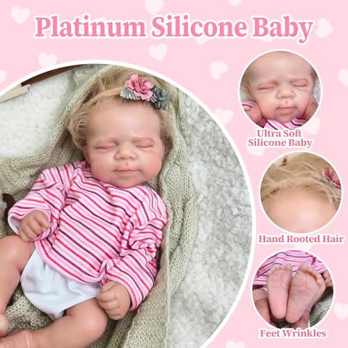 URMLHNRZ Lebensechte 30 cm Reborn-Babypuppe, Mädchen, Ganzkörper-Weichsilikon-Babypuppe, Keine Vinylpuppen, realistische Reborn-Puppen mit eingepflanztem Haar – Bild 3