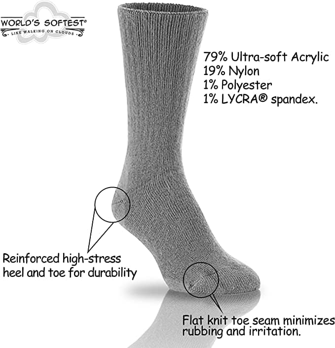 World's Softest Classic Crew Socks - Ultra Soft Socks for Women and Men - 3 Pack - Image 5