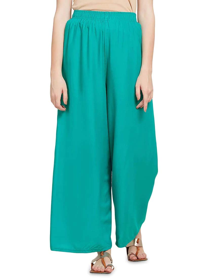 trifon Women's Jaipuri Cotton Rayan Flared Palazzo | Plazzo Pants | Trousers for Women_(28 to 38 Waist Size)-picture-18