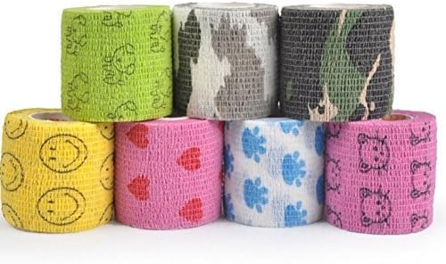 7 Pack Non Woven Horse Dog Vet Wound Cohesive Bandage Wrap Leg Support NO CHEW
