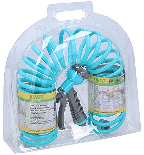Preisvergleich Produktbild Kinzo, Spiralschlauch mit Düse, verschiedene Farben