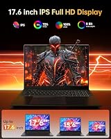 jumper 2026 Gaming Laptop 17,6 Zoll IPS 1920X1200, 16GB DDR4 RAM 512GB SSD, AMD R5 3500U(bis zu 3,7GHz), Leuchtende Tastatur, Leichte Business und Studenten Notebook, Vollfunktionale Typ-C/HDMI/WiFi6 – Ansicht 2