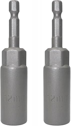 Miniatura 10 de Llave de vaso de 14 de pulgada con vástago hexagonal profunda, adaptador de llave eléctrica, herramienta de taladro de tuerca, 2 piezas (0.630 in)