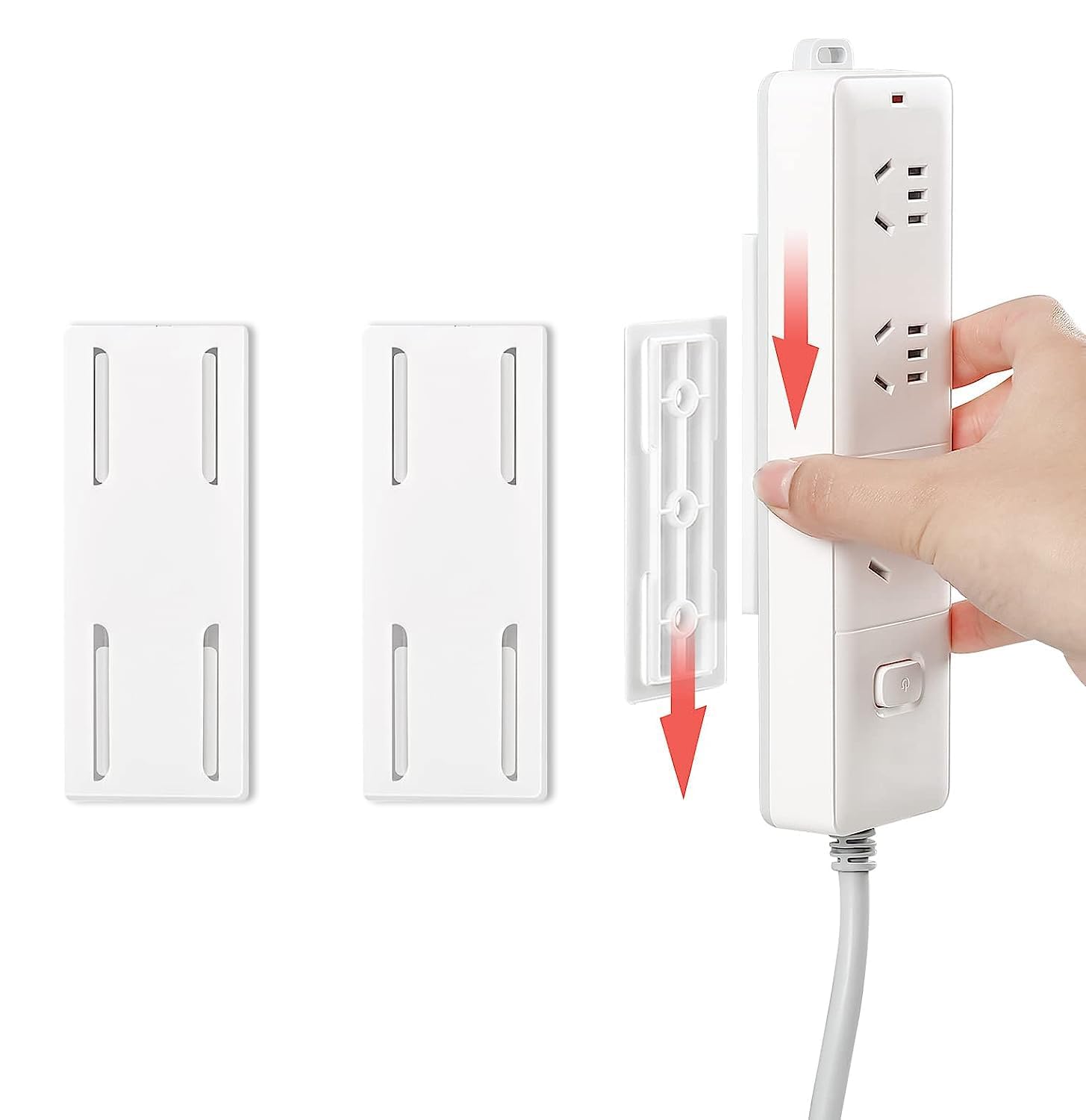FOSO Self Adhesive Power Strip Holder Surge Protector Wall Mounted Fixator Punch Free Cable Management System Compatible with WiFi Remote Control Router Computer Kitchen Home Office (Pack of 2) (B0CNKL89GJ) Amazon Price History, Amazon Price Tracker