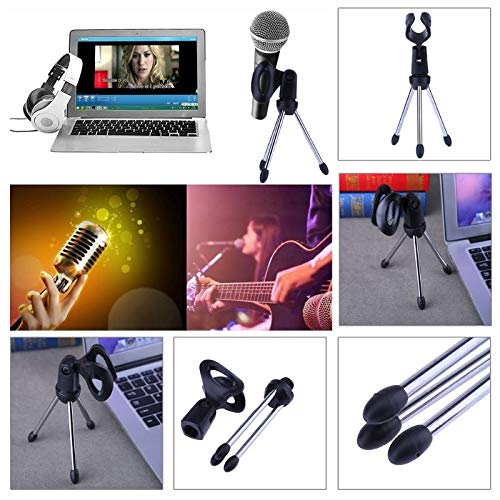 Trépied de microphone pliable et réglable en hauteur support de table mini - 4