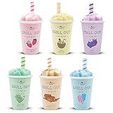 DEALPLUSDEAL Italia Deluxe Chill Out Lip Balm 6 Pcs Set Non Sticky Smooth Sweet Ice Cream Flavors Hydrating Moisturizing Lip Care Chill Out lipblams 6