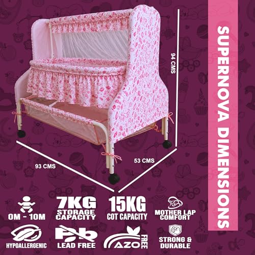 Image of Kiddery Baby Cradle Series Supernova Pink Bassinet