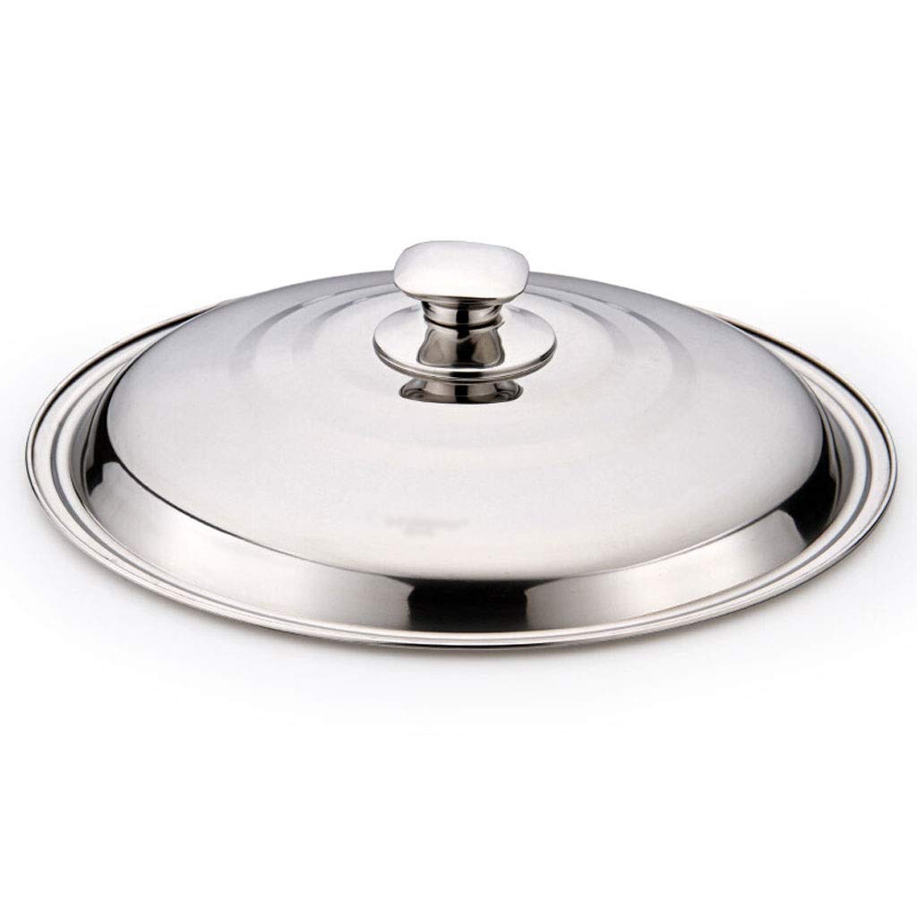 Pfannendeckel Edelstahl Wokdeckel Universal Verdickter Deckel mit Metallgriff Spiegeloberfläche Prozess Leicht zu reinigen Glasdeckel (Größe: 34cm)