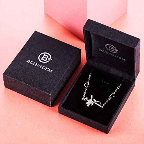 Blinggem Cross Rose Anklet For Women 925 Sterling Silver Sideways Cross Flower Cubic Zirconia Dainty Religious Christian Summer Beach Style Ankle Bracelet Gifts For Women #TOP5