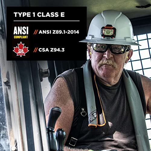 Ergodyne - 60152 Hard Hat With Light, Full Brim, Ratchet Suspension, Class E, Skullerz 8971Led,White #TOP5