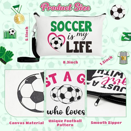image for R HORSE 9Pcs Soccer Makeup Bag Inspirational Gifts for Women Girls, Fo