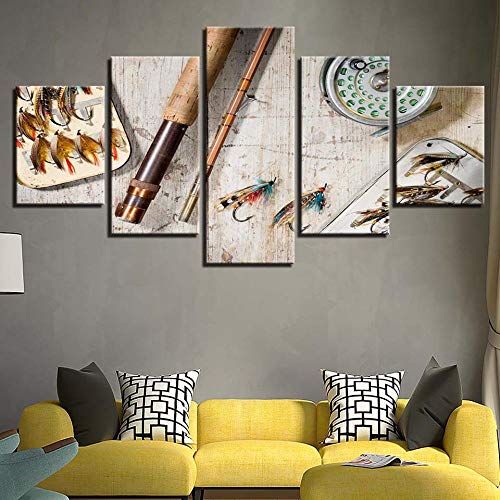 Tableau mural sur toile moderne Fish hook au rendu image sur verre