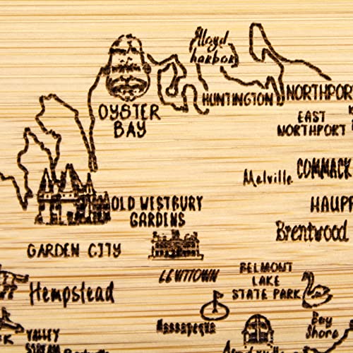 Image of Totally Bamboo A Slice of Life Long Island Engraved Map Cutting Board