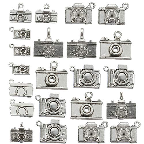 95g Mixed Style Antique Silver Plated Camera Charms Pendant Bracelets Necklace Jewelry Findings