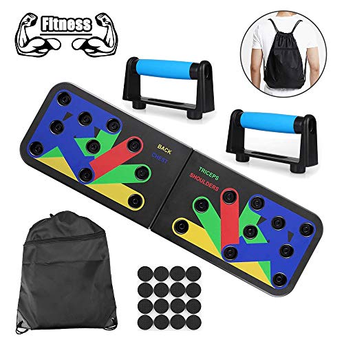 Push Up Board Tablero de Empuje 9 en 1 Press Up Desmontable Portátil Gimnasia de Soporte de Construcción Corporal Muscular del Cuerpo Deporte Rack Board