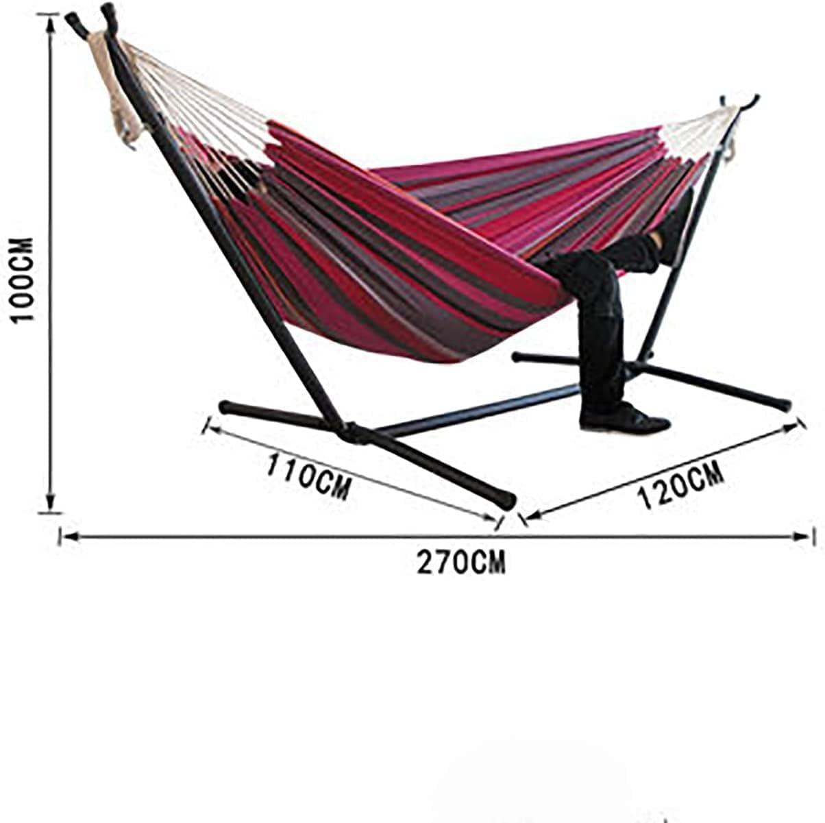 Hamaca portátil con soporte, columpio plegable desmontable para uso en interiores y exteriores, ideal para camping, playa y viajes, cómoda y práctica