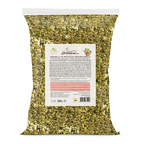 Dolcincasa.com Pistachos Granulados Origen Grecia Ideal Pastelería Sin Gluten Apto para uso Doméstico y Profesional 250gr